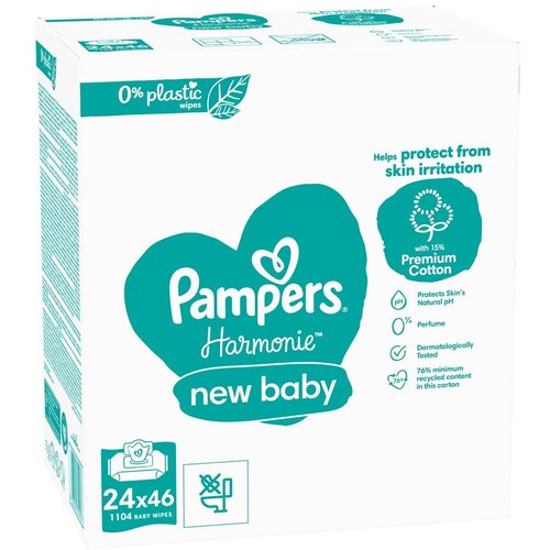 Pampers Harmonie New Baby vlažni čistilni robčki za otroke 24x46 kos Cene