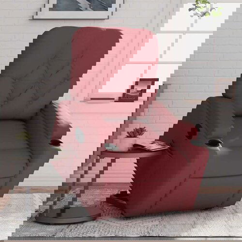 vidaXL Naslanjač s funkcijo vstajanja vinsko rdeče umetno usnje Cene