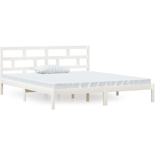 VidaXL Posteljni okvir bel iz trdnega lesa 135x190 cm 4FT6, (20643444) Slike