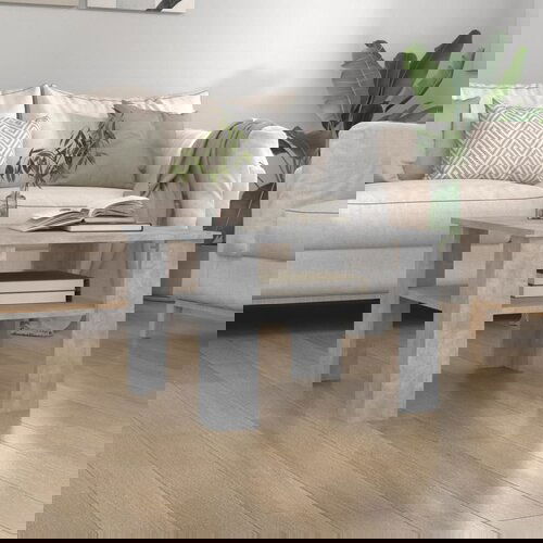 The Living Store Klubska mizica betonsko siva 60x60x42 cm iverna plo&amp;scaron;ča - Klubska Mizica, (21421286) Slike