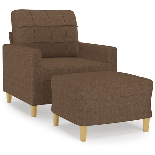 Fotelja s tabureom smeđa 60 cm od tkanine Slike