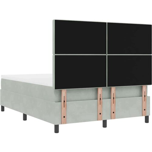 VidaXL Okvir kreveta s madracem i LED svjetlom svijetlosiva 140x200 cm bar&amp;scaron;un Slike