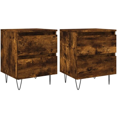 Maison Chic Dvo delni komplet Nočne omarice - Nočne mize dimljen hrast 40x35x50 cm inženirski les, (21689657) Cene