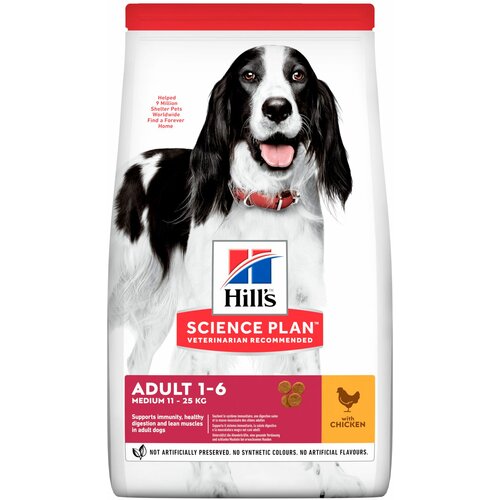 Hill’s Science Plan Adult Medium piletina, potpuna suva hrana za odrasle pse srednje - velikih rasa 14kg Slike