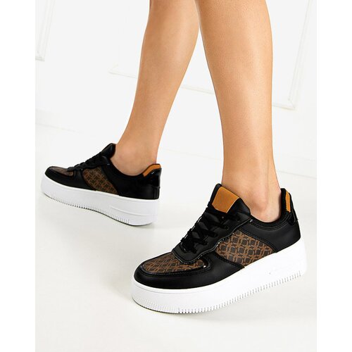 Resti Black women's sports shoes with Glou print - Footwear Cene