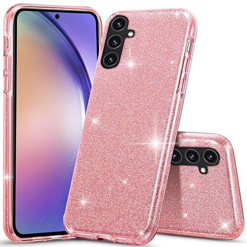 Onasi silikonski ovitek z bleščicami bling za samsung galaxy A55 - roza Cene