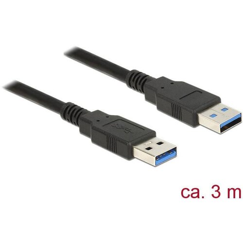 Delock USB kabel USB 3.2 gen. 1 (USB 3.0) USB-A vtič\, USB-A vtič 3.00 m črna pozlačeni konektorji 85063, (20430001) Cene
