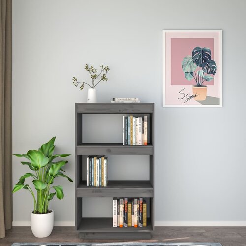  za knjige / pregrada sivi 60x35x103 cm od borovine Slike