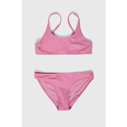 PepeJeans Dječji dvodijelni kupaći kostim Mauricia boja: ružičasta