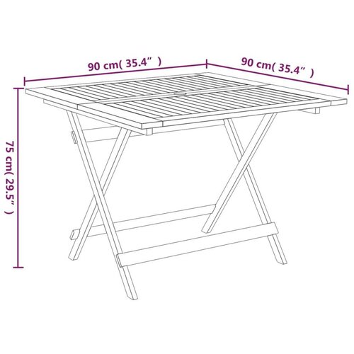  vrtni stol 90x90x75 cm od masivnog bagremovog drva Slike