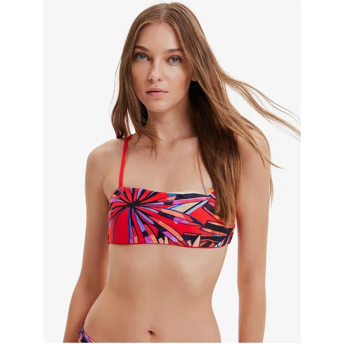 Desigual Red Womens Patterned Swimwear Upper Playa - Women