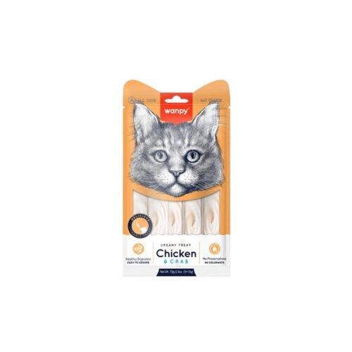 WANPY Creamy Lickable Treats piletina i kraba poslastica za macke 5x14g Cene