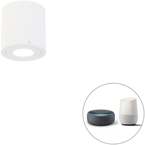 QAZQA Smart kopalniški reflektor bel okrogel IP44 vključno z Wifi GU10 - Capa Cene