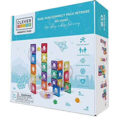 CleverClixx Magnetni konstruktor set Ball Run tobogan - 60 delova Cene