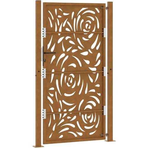 vidaXL Vrtna vrata 105x180 cm otporni čelični plameni dizajn Cijene