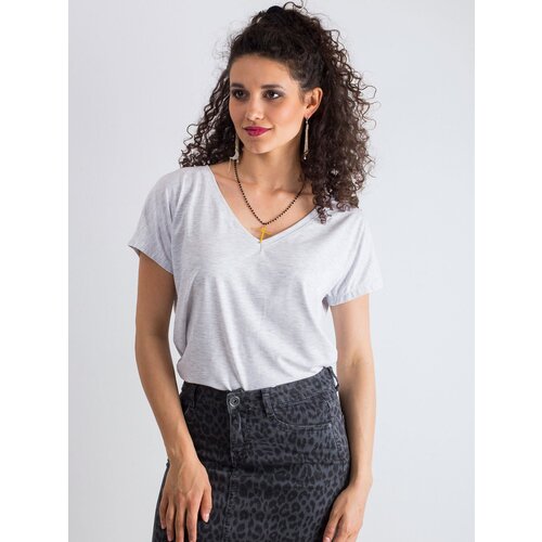 BASIC Feel Good T-shirt-RV-TS-4832.27P-light grey Cene