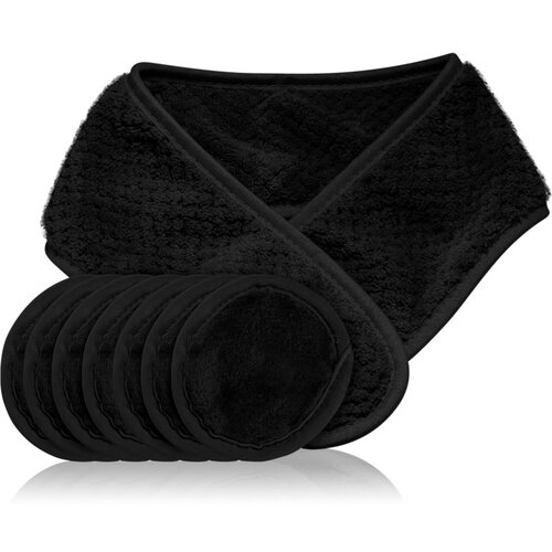 Notino Spa Collection Spa headband and make-up removal pads set set za skidanje &amp;scaron;minke sa spa trakom za glavu Black 7 kom Slike