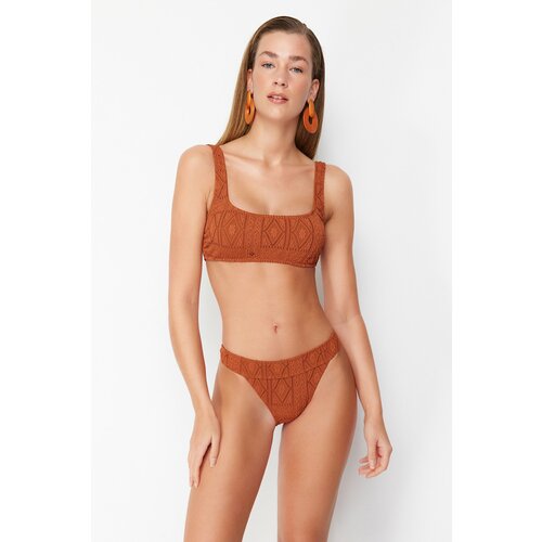 Trendyol Brown Bralette Textured Regular Bikini Set Slike