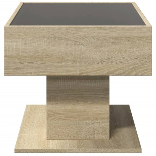  Stolić za kavu LED boja hrasta 70x50x45 cm konstruirano drvo Slike