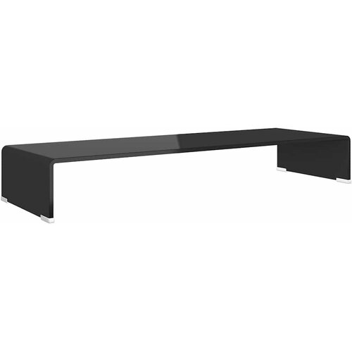  Stalak za TV /Monitor Prozirno Staklo Crni 90x30x13 cm Slike