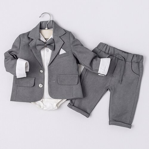  Elegantni komplet sako sivi 03-12meseci 6 mes Cene