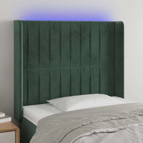 LED posteljno vzglavje temno zeleno 93x16x118/128 cm žamet, (20951770) Cene