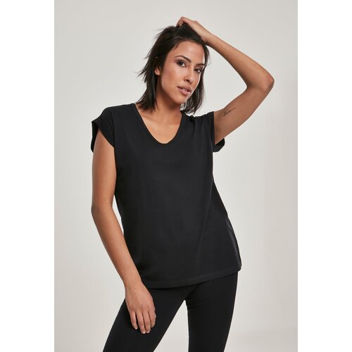 UC Curvy Women&amp;#039;s round V-neck T-shirt with extended shoulder black Slike