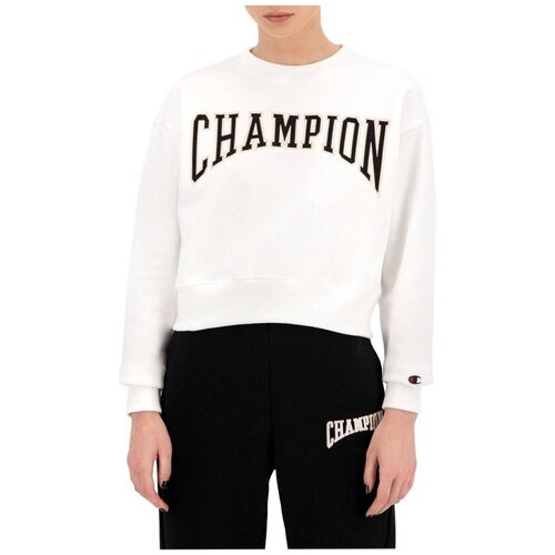 Champion Puloverji Collegiate Logo Blend Cropped Bela Slike