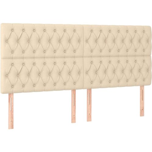  Uzglavlje krem 180x7x118/128 cm od tkanine Slike