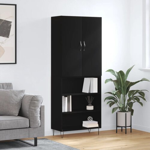 VidaXL Visoka komoda crni 69 5x34x180 cm konstruirano drvo Slike