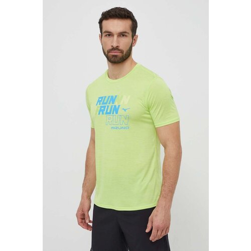 Mizuno Majica kratkih rukava za trčanje Core Run boja: zelena, s tiskom, J2GAB008 Slike