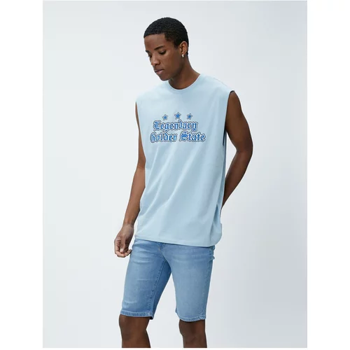 Koton College Sleeveless T-Shirt Printed Crew Neck Cotton