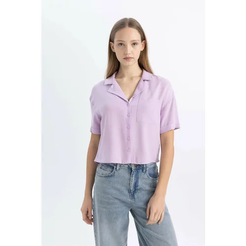 Defacto Oversize Fit Pyjamas Collar Short Sleeve Shirt