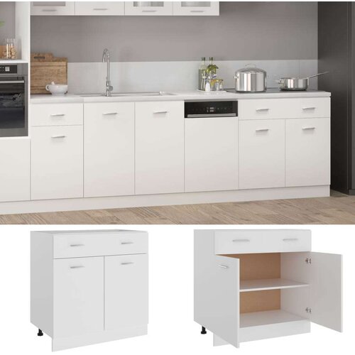 VidaXL Spodnja omarica s predalom bela 80x46x81,5 cm, (20621090) Slike