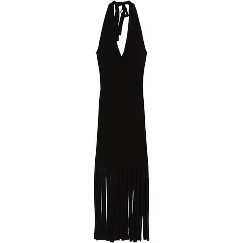 Bershka Pletena haljina crna