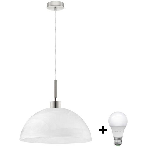  LED luster na sajli 1xE27/60W/230V bela/prozirna Cene