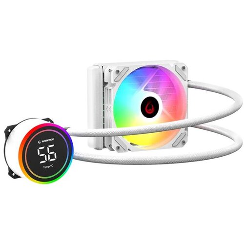 CPU hladnjak AIO Liquid gaming RAMPAGE HELIOS C13 White 12cm Fan Temperature Display Intel LGA1700/AMD AM5 ARGB 120mm Liquid Coo Slike