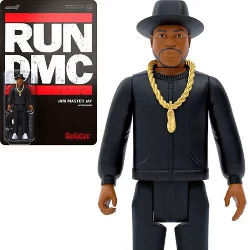 DC Comics Run DMC Jam Master Jay (All Black) 3 3/4-Inch ReAction Figure, (20499036)