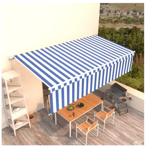  Ročno zložljiva tenda s senčilom 6x3 m modra in bela