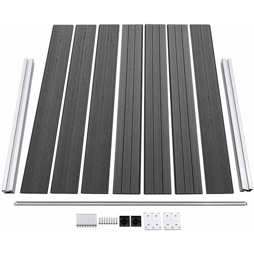  Set panela za ogradu WPC 353 x 146 cm crni Slike