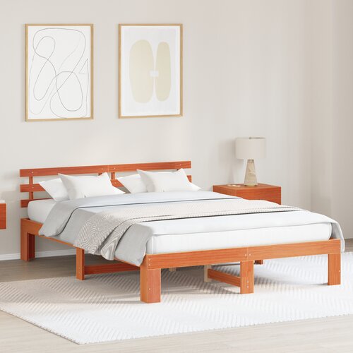 vidaXL Leseni okvir postelje Voskasto rjava Trden les 160 x 200 cm Cene