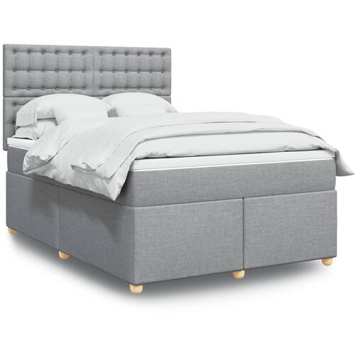 vidaXL Krevet box spring s madracem svjetlosiva 160x200 cm tkanina Cijene