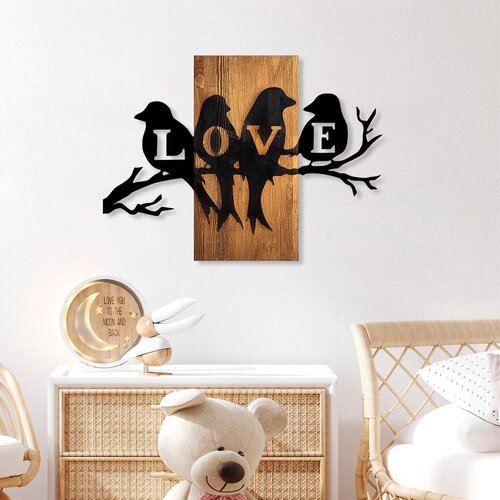 Wallity zidna dekoracija love birds, 57 x 75 cm, smeđa Cene