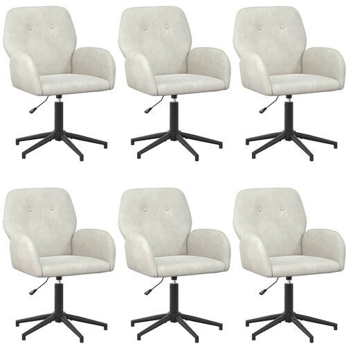 vidaXL Vrteči pisarniški stoli 6 kos 54 x 55 x 90 cm Krem Žamet Cene