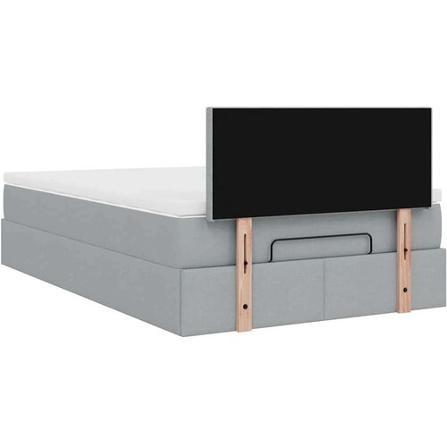VidaXL otomanski krevet s madracem svjetlosivi 120x190 cm tkanine Slike
