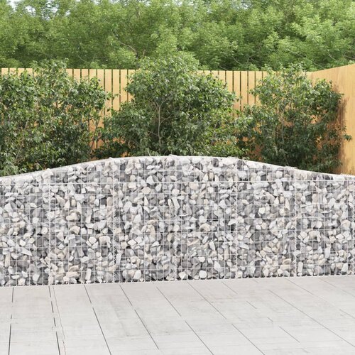 VidaXL Obokane gabion ko&amp;scaron;are 4 kosi 400x30x80/100 cm pocinkano železo Slike