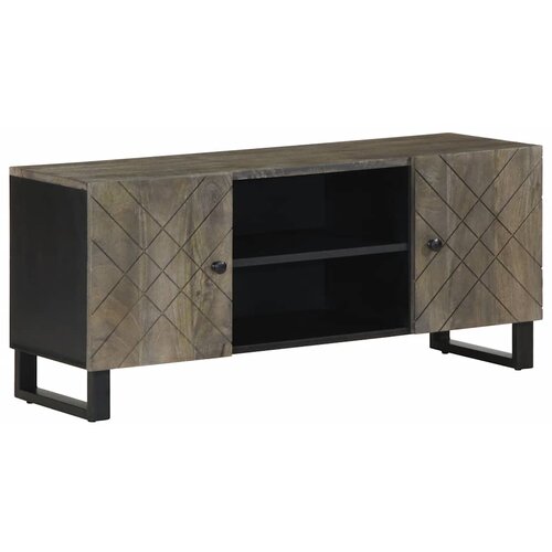 Furnova TV omarica črna 105x33x46 cm trden mangov les, (21922525) Cene