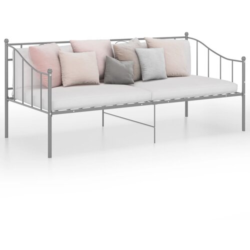 The Living Store Posteljni okvir siv kovinski 90x200 cm - Posteljni Okvir, (21523783) Slike