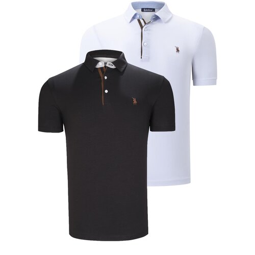 Dewberry DUAL SET T8582 MENS T-SHIRT-BLACK-WHITE Slike