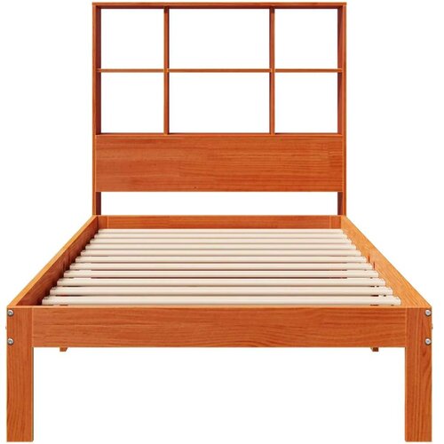 VidaXL Krevet s regalom za knjige bez madraca 100 x 200 cm od borovine Slike